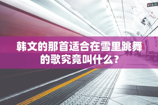 韩文的那首适合在雪里跳舞的歌究竟叫什么？