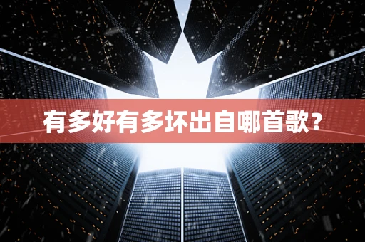 有多好有多坏出自哪首歌？