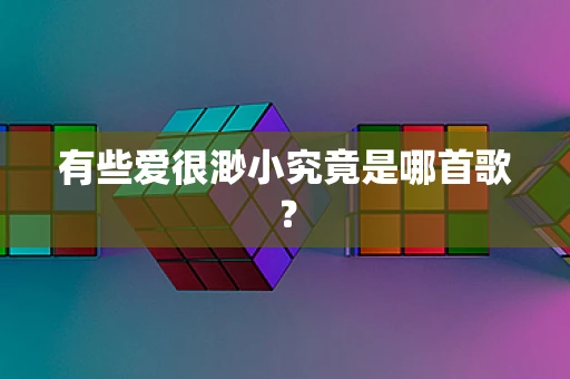 有些爱很渺小究竟是哪首歌？