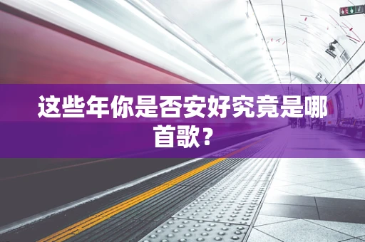 这些年你是否安好究竟是哪首歌？