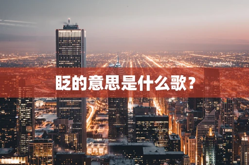 眨的意思是什么歌？