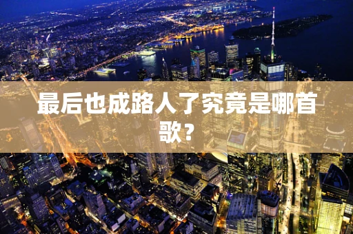 最后也成路人了究竟是哪首歌？