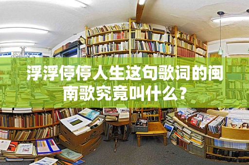 浮浮停停人生这句歌词的闽南歌究竟叫什么？