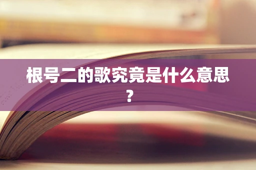 根号二的歌究竟是什么意思？