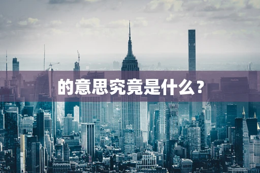 的意思究竟是什么？