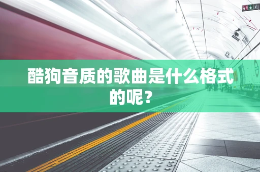 酷狗音质的歌曲是什么格式的呢？