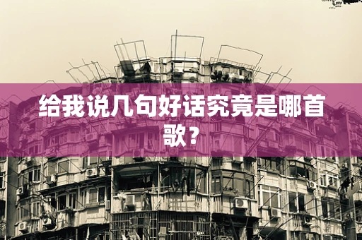 给我说几句好话究竟是哪首歌？