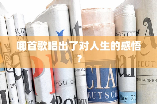 哪首歌唱出了对人生的感悟？