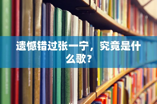 遗憾错过张一宁，究竟是什么歌？