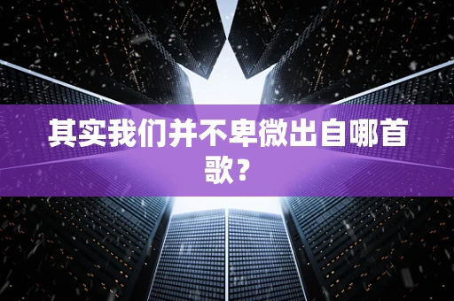 其实我们并不卑微出自哪首歌？