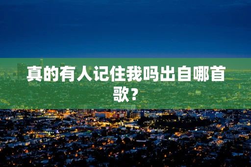 真的有人记住我吗出自哪首歌？