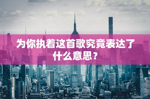 为你执着这首歌究竟表达了什么意思？