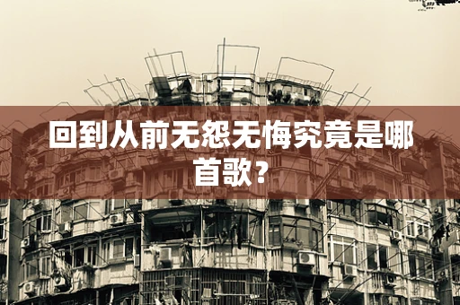 回到从前无怨无悔究竟是哪首歌？
