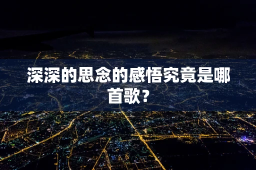 深深的思念的感悟究竟是哪首歌？