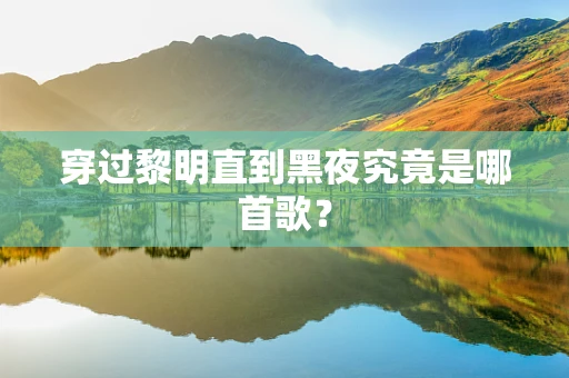 穿过黎明直到黑夜究竟是哪首歌？