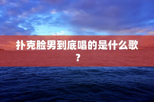 扑克脸男到底唱的是什么歌？