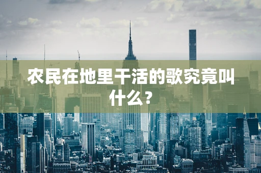 农民在地里干活的歌究竟叫什么？