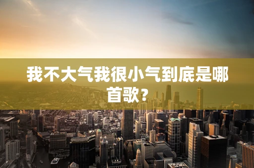 我不大气我很小气到底是哪首歌？