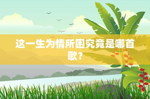 这一生为情所困究竟是哪首歌？