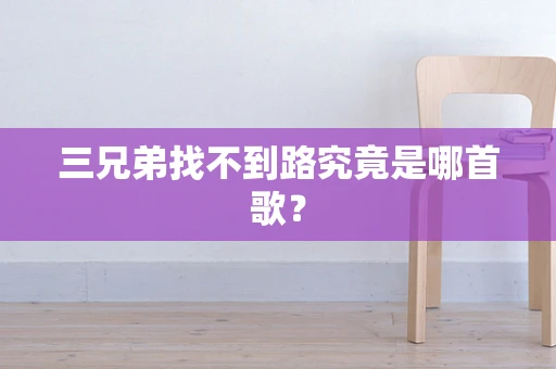 三兄弟找不到路究竟是哪首歌？