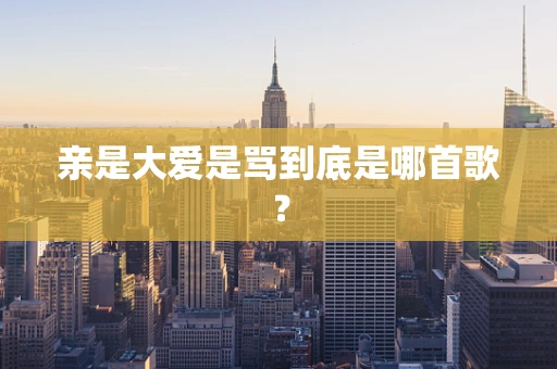 亲是大爱是骂到底是哪首歌？