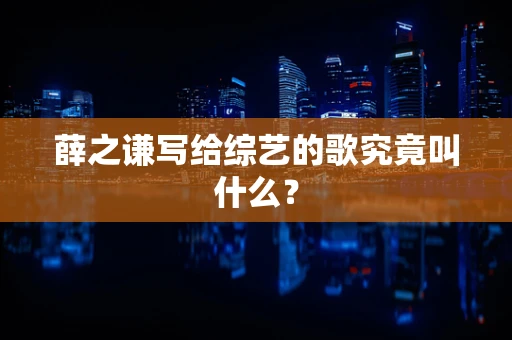薛之谦写给综艺的歌究竟叫什么？