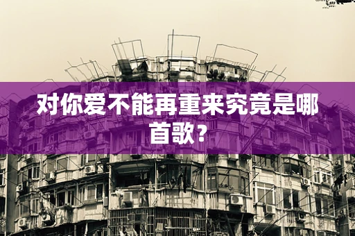 对你爱不能再重来究竟是哪首歌？
