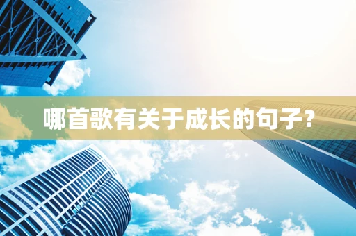 哪首歌有关于成长的句子？