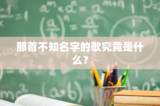 那首不知名字的歌究竟是什么？