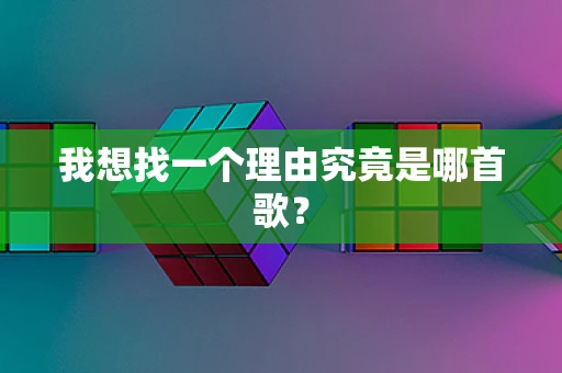 我想找一个理由究竟是哪首歌？