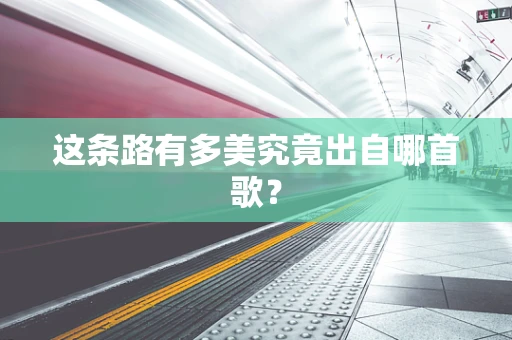 这条路有多美究竟出自哪首歌？
