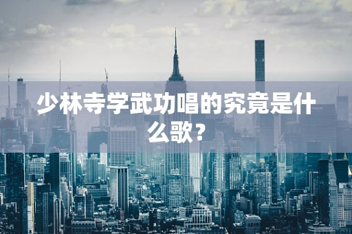 少林寺学武功唱的究竟是什么歌？