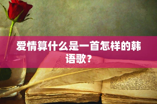 爱情算什么是一首怎样的韩语歌？