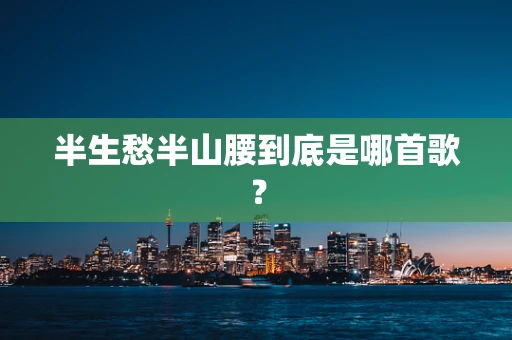 半生愁半山腰到底是哪首歌？