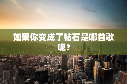 如果你变成了钻石是哪首歌呢？