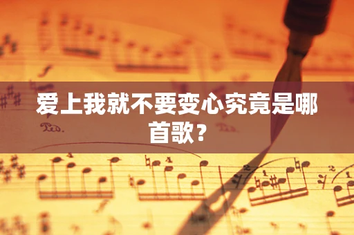 爱上我就不要变心究竟是哪首歌？