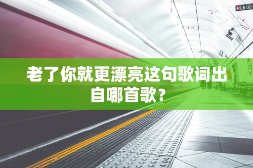 老了你就更漂亮这句歌词出自哪首歌？