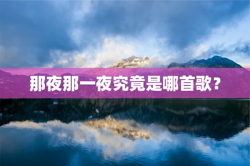 那夜那一夜究竟是哪首歌？