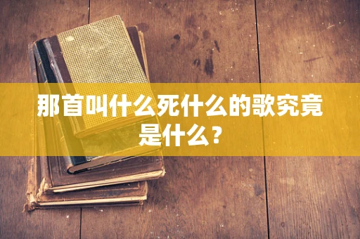 那首叫什么死什么的歌究竟是什么？