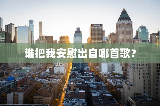 谁把我安慰出自哪首歌？