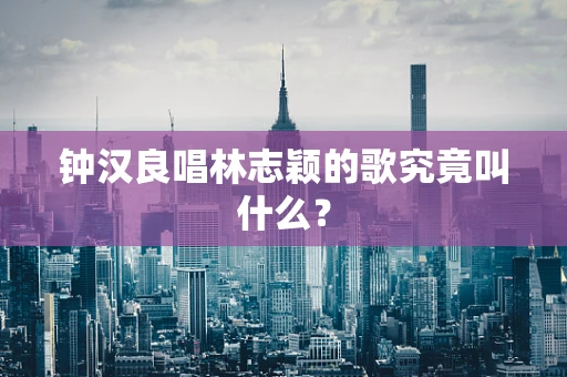 钟汉良唱林志颖的歌究竟叫什么？