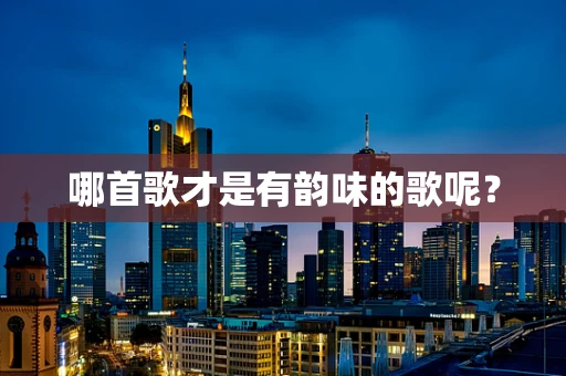 哪首歌才是有韵味的歌呢？