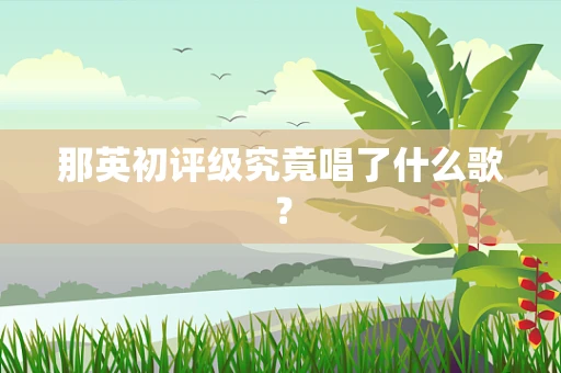 那英初评级究竟唱了什么歌？