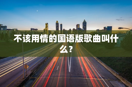 不该用情的国语版歌曲叫什么？