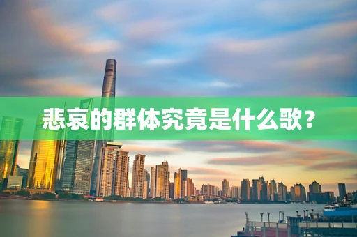 悲哀的群体究竟是什么歌？