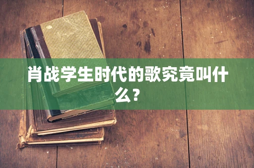 肖战学生时代的歌究竟叫什么？