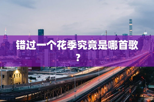 错过一个花季究竟是哪首歌？