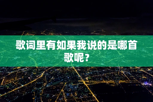 歌词里有如果我说的是哪首歌呢？